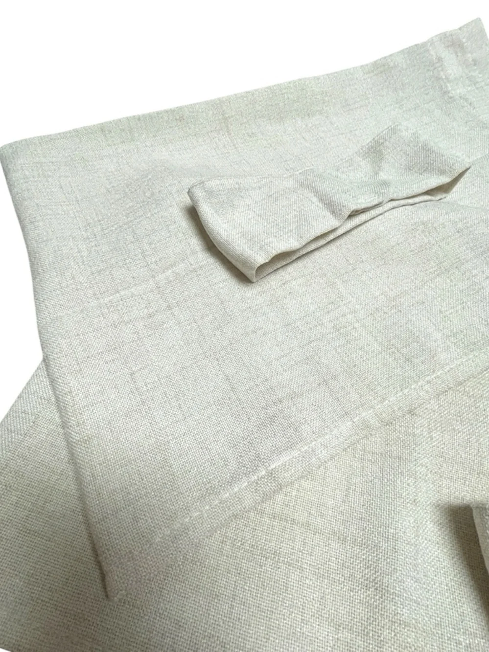 DUKIYO French Door Curtains Set of 2 25x40 Linen Look Ivory Tiebacks